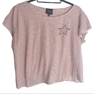 W5 Anthropologie red striped short sleeve t-shirt